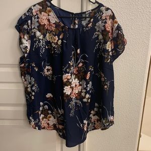 Blue Floral Blouse